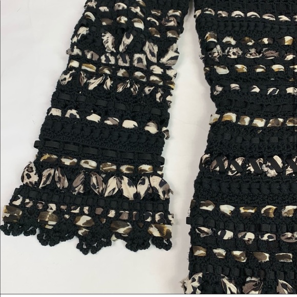 Per Se Ribbon Boucle Woven Open Silk Weave Cardigan Duster Small - Picture 2 of 14